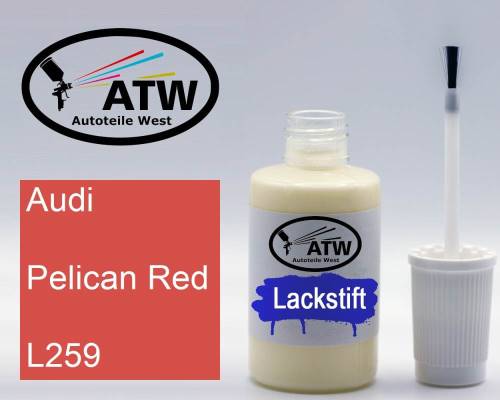 Audi, Pelican Red, L259: 20ml Lackstift, von ATW Autoteile West.